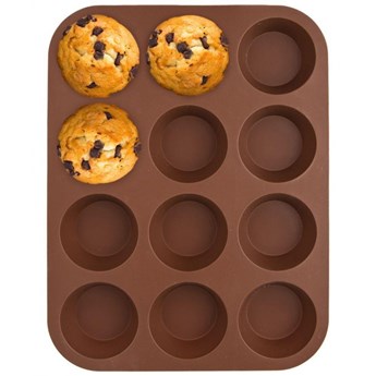 Forma do pieczenia muffinek, na muffinki, babeczki, silikonowa, na 12 szt, 32,5x25 cm kod: O-151718