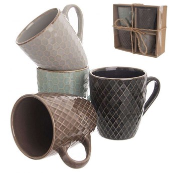 Kubek ceramiczny, 250 ml, do picia, kawy, herbaty, na prezent, zestaw, komplet kubków, 4 sztuki kod: O-128812