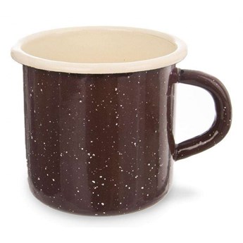 Kubek emaliowany, garnuszek, retro, 0,4 l, 8 cm, brązowy kod: O-113162