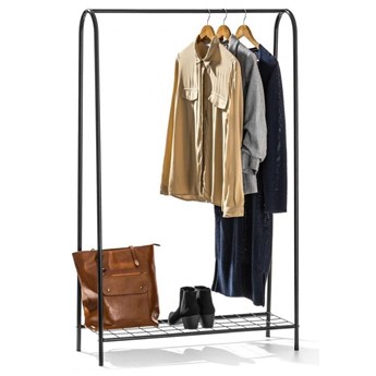 Metalowy wieszak na ubrania, czarny stojak podłogowy, garderoba, loft kod: O-879003