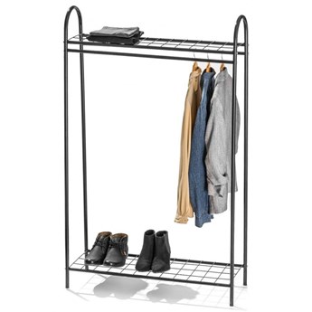 Metalowy wieszak na ubrania, czarny stojak podłogowy, garderoba, loft kod: O-879004