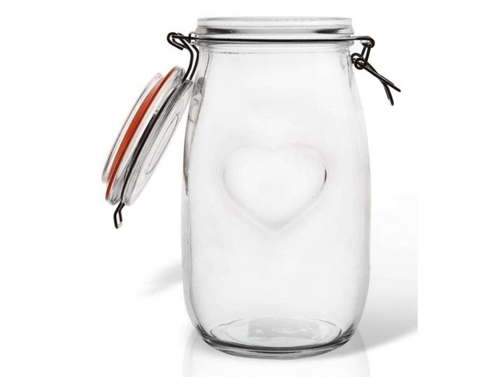 Słoik, pojemnik szklany, patentowy, z klipsem, BELA, 1,5 l, serce kod: O-126467