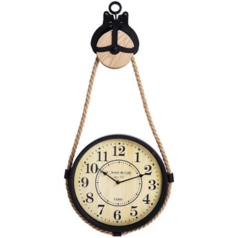 Zegar ścienny, metalowy, na sznurze, linie, retro, loft, 30 cm kod: O-569036