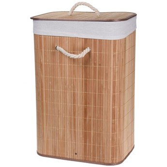 Kosz, pojemnik łazienkowy na pranie, bieliznę, bambusowy, składany, 60 l kod: O-730224
