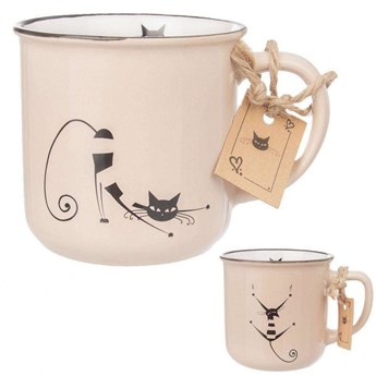 Kubek ceramiczny, ko,t kotek, z uchem, 370 ml, do kawy, herbaty kod: O-128814