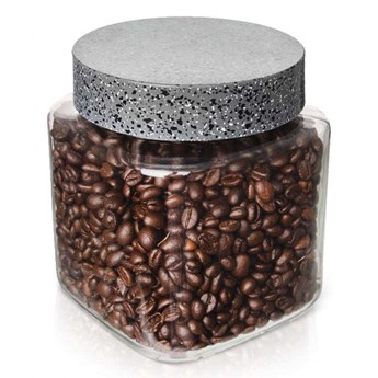 Pojemnik szklany kuchenny, słój, słoik kwadratowy, 1 l, granit, na makaron, płatki, kawę, produkty s kod: O-153683