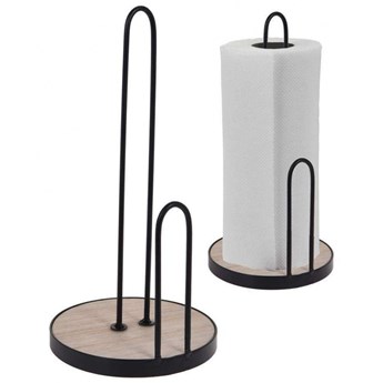 Czarny stojak na ręczniki papierowe, metalowy, uchwyt na ręcznik, papierowy, loft, 30x15 cm kod: O-730174
