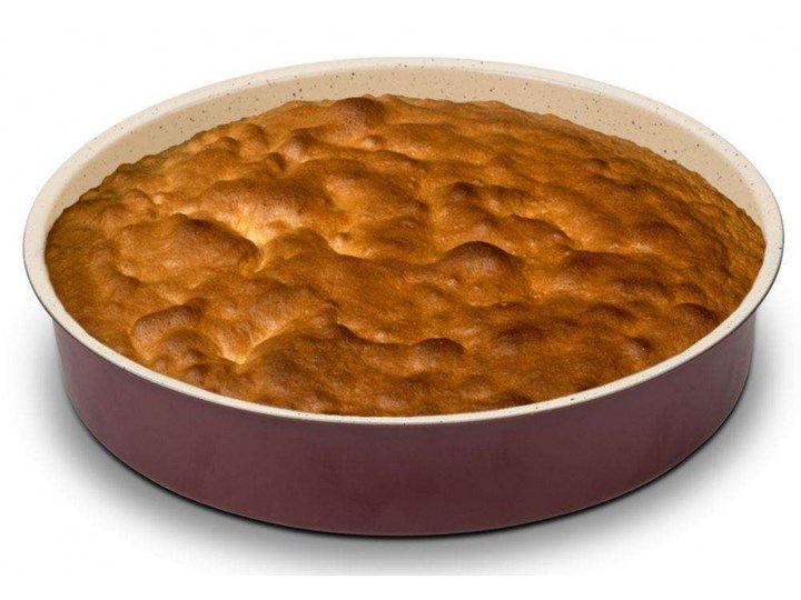 Forma do pieczenia ciasta, tortu, biszkoptu, pizzy, tortownica, blacha, okrągła, ceramiczna, granito kod: O-10-103-054 Do pizzy Tortownice Stal Kategoria Formy i foremki Ceramika Kolor Szary