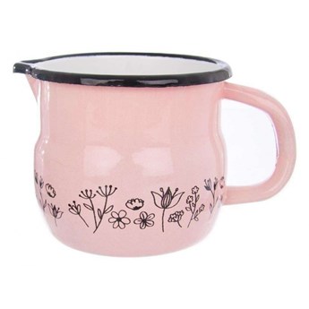 Kubek, garnuszek emaliowany, retro, 0,8 l, kwiaty kod: O-113149