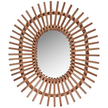 Lustro drewniane, boho, w drewnianej ramie, owalne, 57x49 cm kod: O-569033
