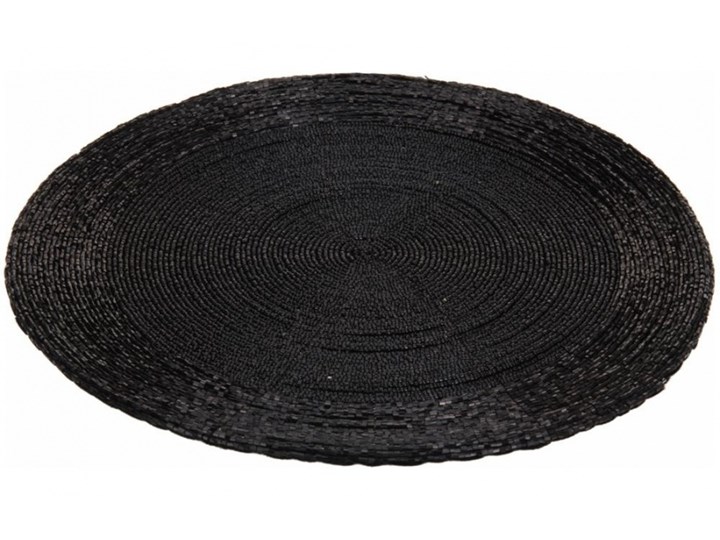 Mata kuchenna czarna na stół, podkładka pod talerz, sztućce, okrągła 30 cm kod: O-139031