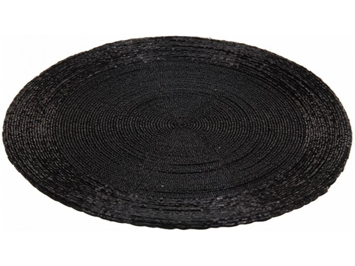 Mata kuchenna czarna na stół, podkładka pod talerz, sztućce, okrągła 30 cm kod: O-139031 Tkanina Kolor Czarny