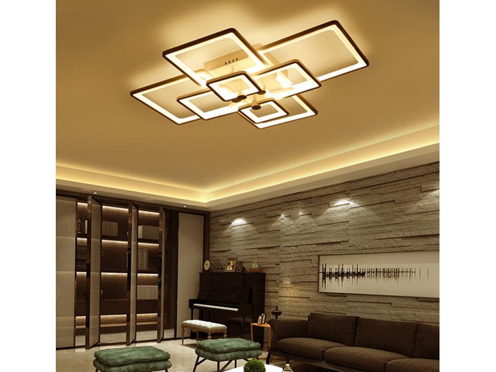 Kwadraty 6 - plafon - lampa sufitowa LED 80x60cm Metal Tworzywo sztuczne Żyrandol Pomieszczenie Salon