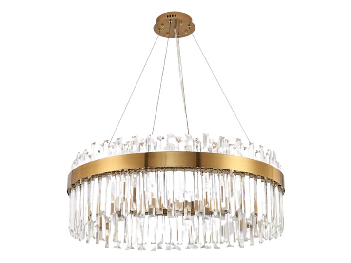 Lux - żyrandol kryształowy 50cm Mosiądz Styl Klasyczny Metal Lampa z kryształkami Stal Szkło Funkcje Brak dodatkowych funkcji