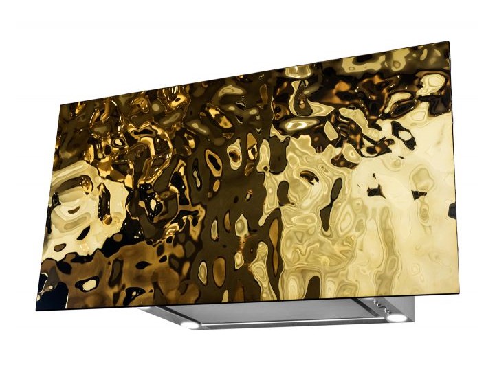 Okap kominowy Flexi Wave Gold 80 cm Kolor Złoty Okap przyścienny Sterowanie Elektroniczne