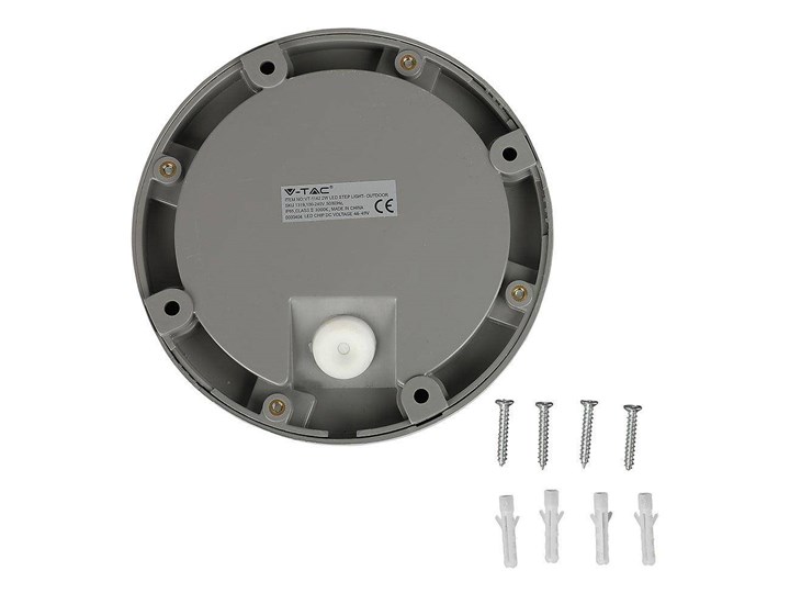 Oprawa Schodowa 2W LED V-TAC Szara Okrągła 230V IP65 VT-1142 4000K 60lm Oprawa led Okrągłe Kategoria Oprawy oświetleniowe
