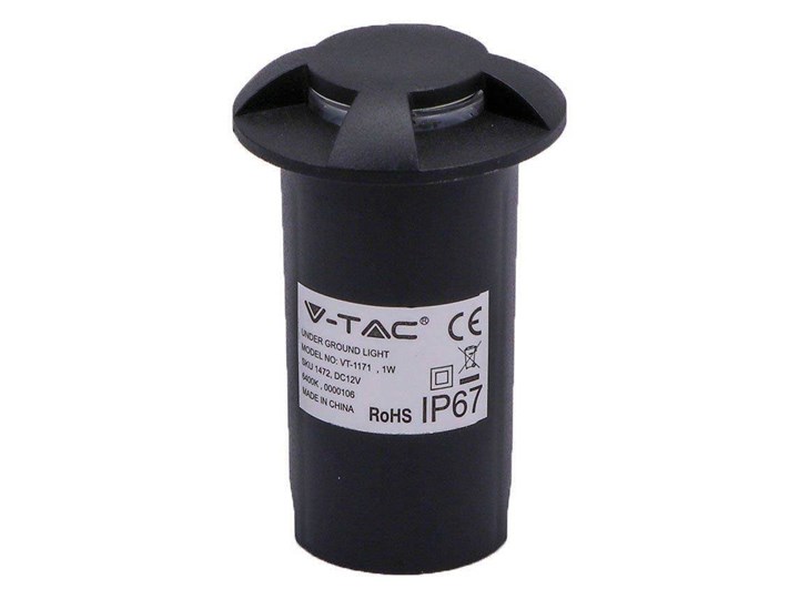 Oprawa Gruntowa 1W LED Czarna 4-stronna IP67 VT-1171 6500K 10lm Kategoria Lampy ogrodowe Kolor Czarny