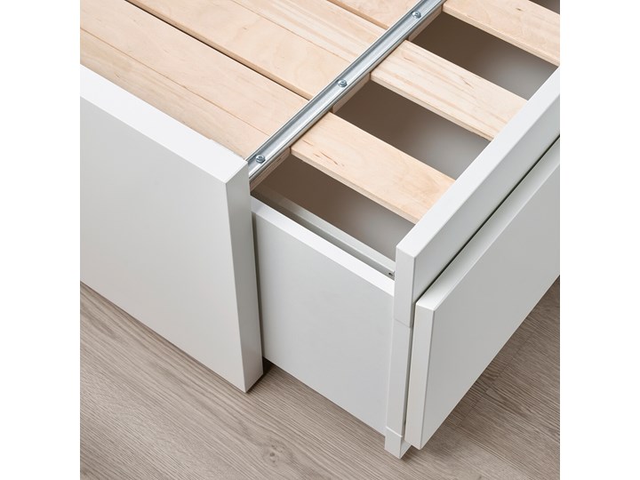 IKEA FLEKKE Leżanka z 2 szufladami, 2 materace, biały/Ågotnes twardy, 80x200 cm Liczba miejsc Dwuosobowe