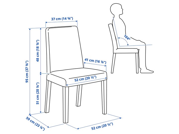 IKEA STRANDTORP / BERGMUND Stół i 6 krzeseł, biały/Orsta jasnoszary, 150/205/260 cm Pomieszczenie Jadalnia