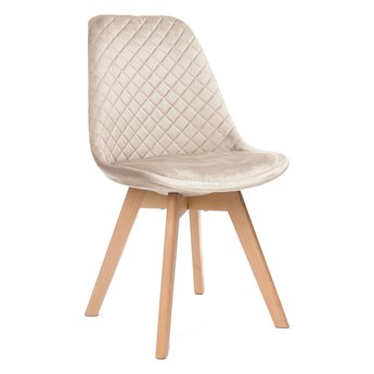 Krzesło skandynawskie beżowe - ART133C - welurowe