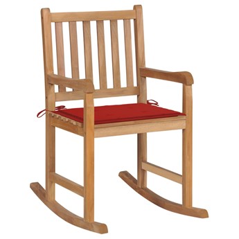 Fotel bujany z czerwoną poduszką - Korja