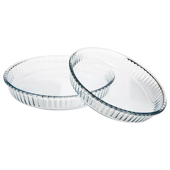 Dwie okrągłe formy do pieczenia ciast - szklane, 32, 26 cm