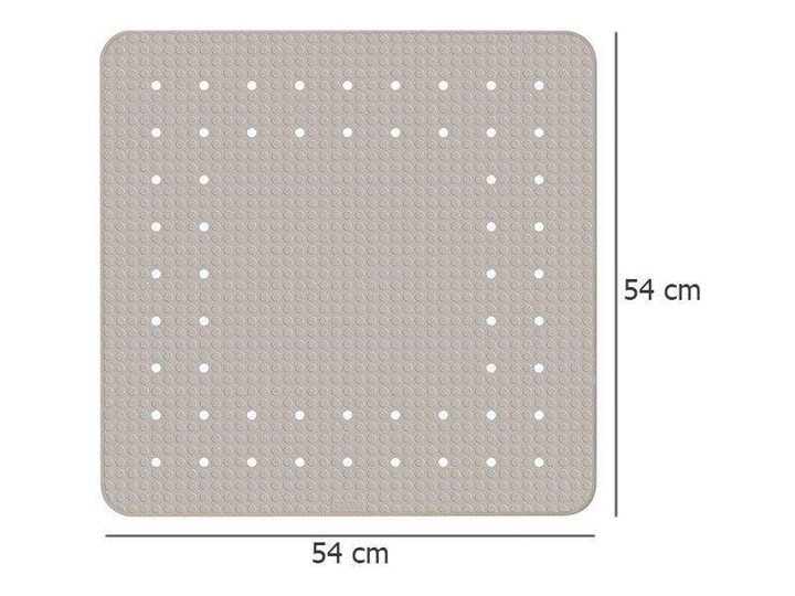 Mata prysznicowa z antypoślizgową strukturą, 54 x 54 cm, WENKO 54x54 cm Kategoria Dywaniki łazienkowe Kolor Beżowy