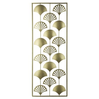 Metalowa ozdoba na ścianę z motywem złotych liści, dekory ścienne, ozdoby z metalu, ozdoby na ścianę do salonu, metaloplastyka
