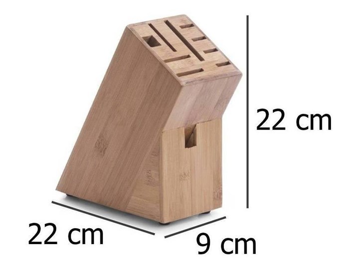 Bambusowy stojak na noże, blok do noży - 22x22x9cm Kategoria Kolor Zielony