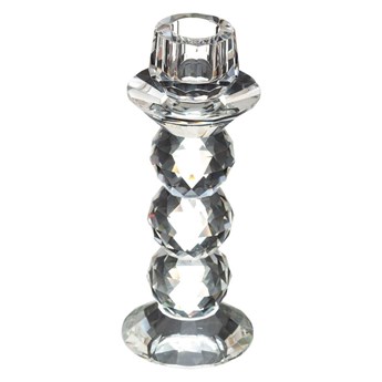 Świecznik szklany glamour, 16 cm