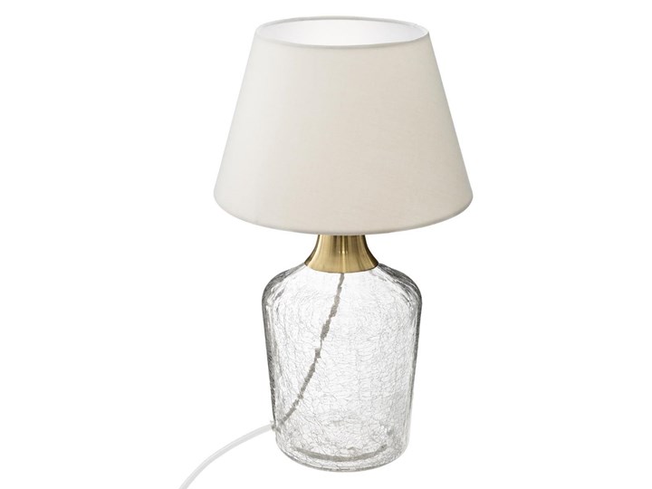 Lampa stołowa SILA, szklana, 39 cm Pomieszczenie Sypialnia Szkło Lampa z abażurem Kolor Biały