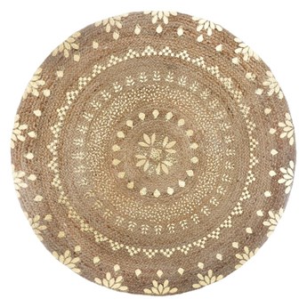 Dywan dekoracyjny z juty, Ø 115 cm, okrągły