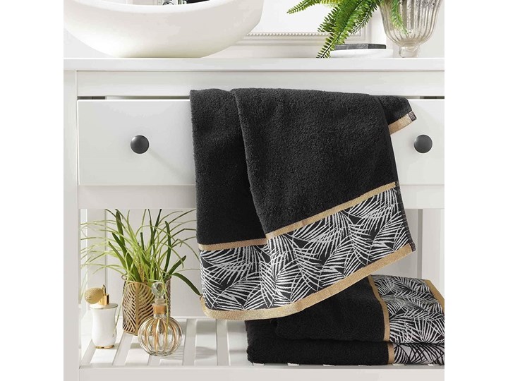 Ręcznik łazienkowy ORBELLA, 50 x 90 cm Ręcznik do rąk Bawełna 50x90 cm Ręcznik kąpielowy Kategoria Ręczniki Kolor Czarny