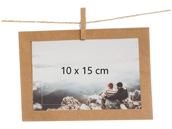 Ramki na zdjęcia 10x15cm, sznur z klamerkami Pomieszczenie Sypialnia
