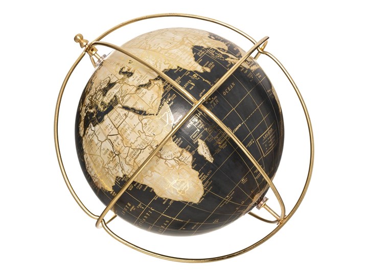 Globus dekoracyjny na podstawie, Ø 21cm Drewno Zwierzęta Globusy Tworzywo sztuczne Kolor Biały