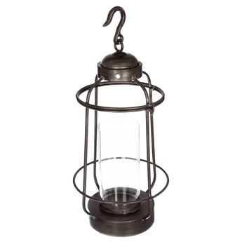 Lampion wiszący ze szkła i metalu, Ø 28 cm