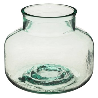 Świecznik szklany, Ø 19 cm, szkło z recyklingu