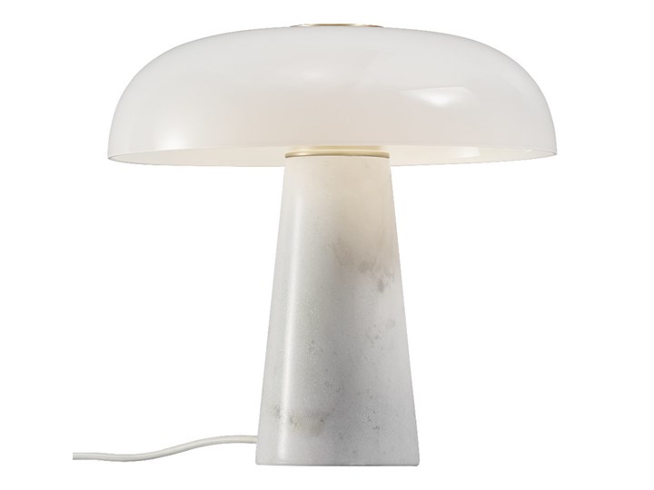 SELSEY Lampa stołowa Glossy marmur Lampa z kloszem Wysokość 32 cm Szkło Styl Nowoczesny