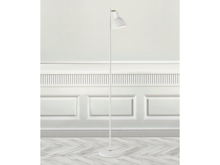 SELSEY Lampa podłogowa Pop Rough 145 cm biała Lampa z regulacją wysokości Metal Lampa z kloszem Pomieszczenie Sypialnia