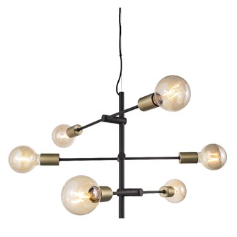 SELSEY Lampa wisząca Josefine x6 czarno-złota