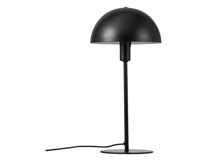 SELSEY Lampa stołowa Ellen czarna Drewno Lampa z kloszem Metal Wysokość 41 cm Styl Nowoczesny Styl Skandynawski
