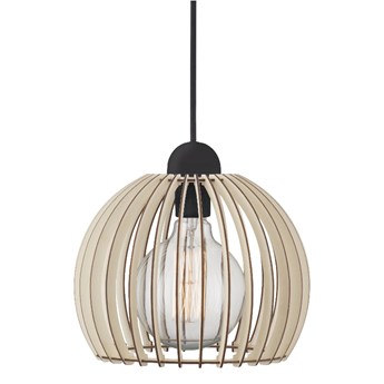 SELSEY Lampa wisząca Chino średnica 25 cm drewniany ażurowy klosz