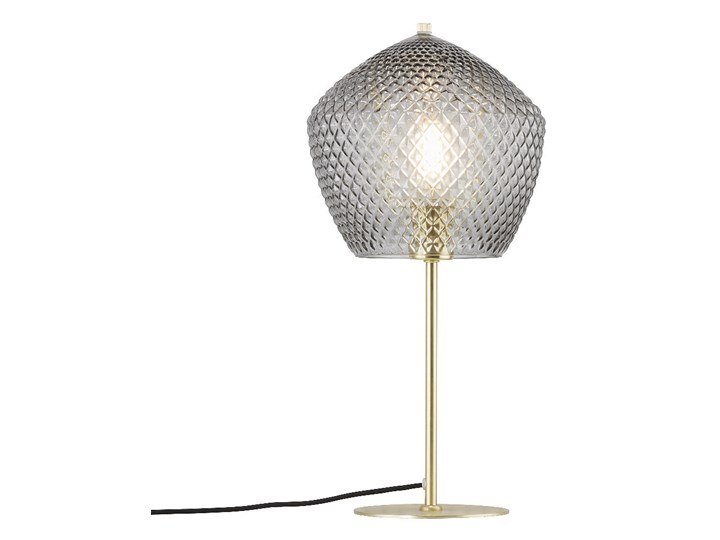 SELSEY Lampa stołowa Orbiform szklany klosz Szkło Lampa z kloszem Metal Pomieszczenie Salon