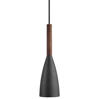 SELSEY Lampa wisząca Pure średnica 10 cm czarna - ciemne drewno