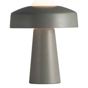 SELSEY Lampa stołowa Time szara szklany klosz