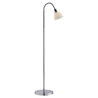 SELSEY Lampa podłogowa Ray 155 cm srebrna ze szklanym kloszem