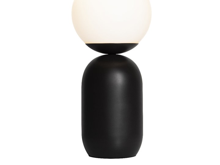 SELSEY Lampa stołowa Notti czarna Szkło Kolor Czarny Metal Wysokość 35 cm Lampa z kloszem Pomieszczenie Kuchnia