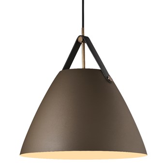 SELSEY Lampa wisząca Strap średnica 36 cm brązowy metalowy klosz