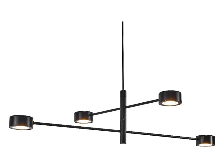 SELSEY Lampa wisząca Clyde x4 czarna 89,6 cm Metal Lampa z kloszem Styl Nowoczesny