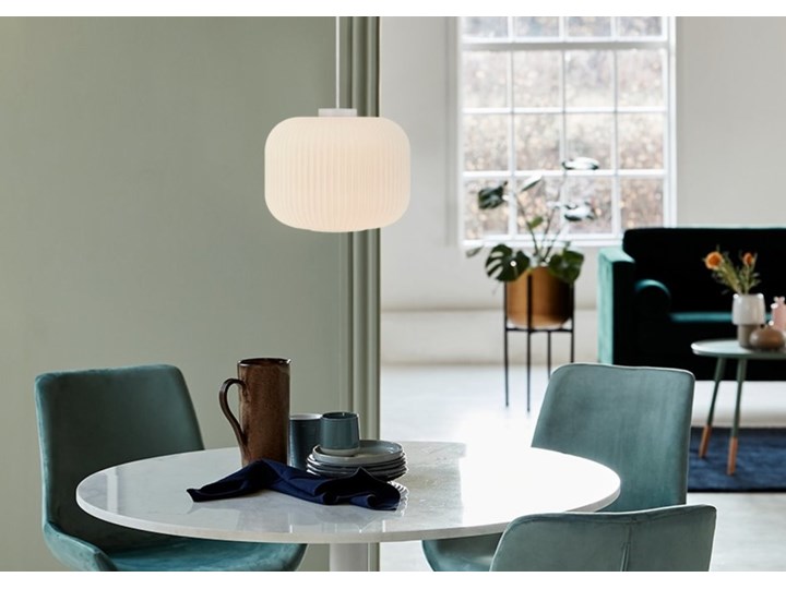 SELSEY Lampa wisząca Milford średnica 30 cm mlecznobiały klosz Szkło Lampa z kloszem Pomieszczenie Sypialnia